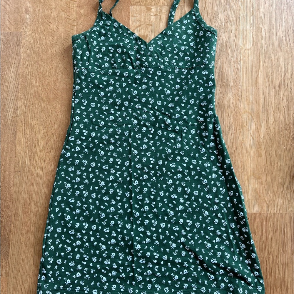 Green Floral Mini Dress